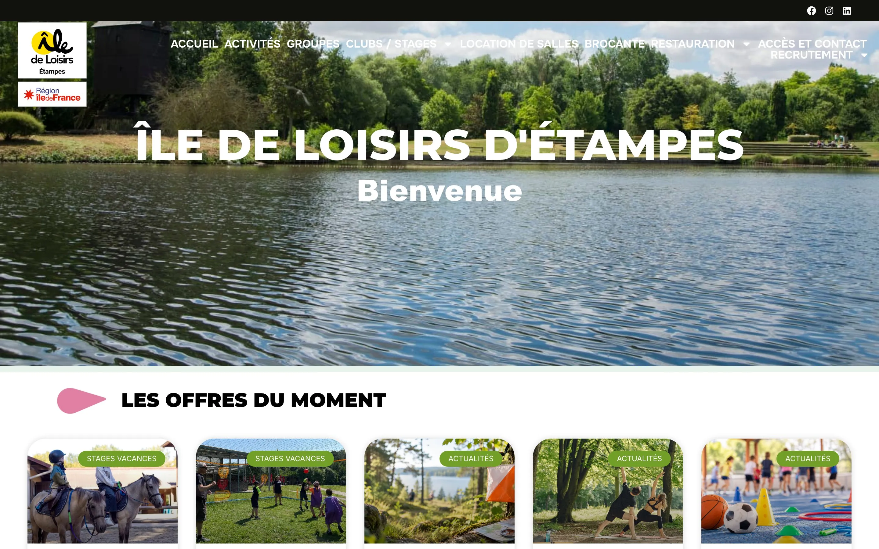 Preview of the Île de Loisirs d’Étampes website
