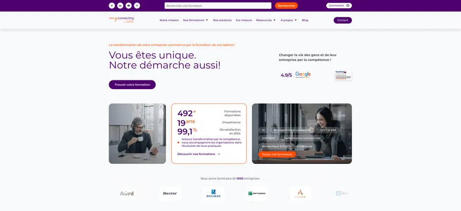 Aperçu du site MyConnecting